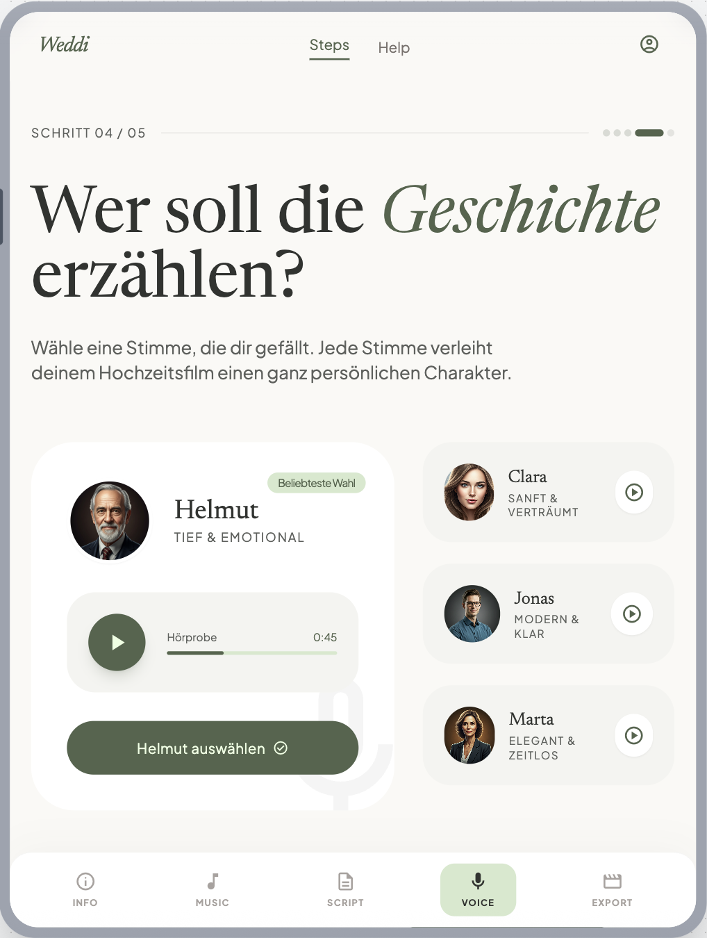 Stimme wählen